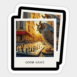 Owl Chess in Paris Sticker